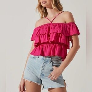 ASTR pink off-shoulder top